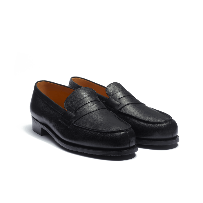 J.m. Weston Mocassin 180 Homme En Cuir Veau Grain Caviar Noir