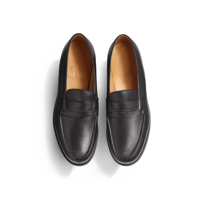 J.m. Weston Mocassin 180 Homme En Cuir Veau Grain Caviar Noir