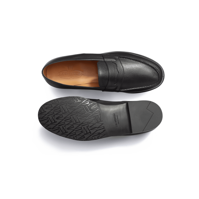 J.m. Weston Mocassin 180 Homme En Cuir Veau Grain Caviar Noir