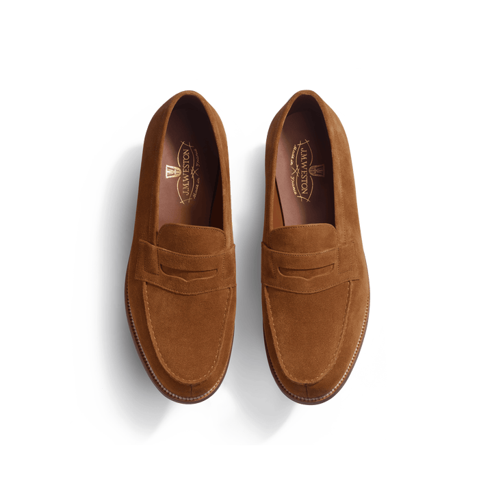 J.m. Weston Mocassin 180 Homme En Cuir Veau Velours Beachnut