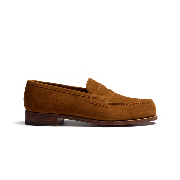 j.m. weston Mocassin 180 homme en cuir veau velours beachnut