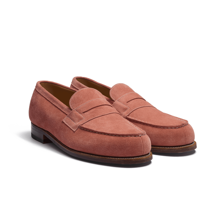 J.m. Weston Mocassin 180 Homme En Cuir Veau Velours Bois De Rose
