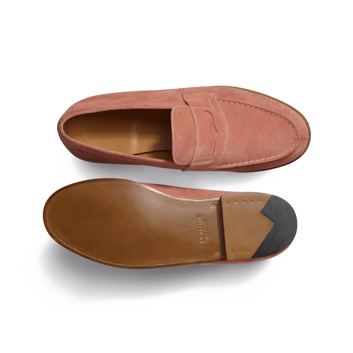 J.m. Weston Mocassin 180 Homme En Cuir Veau Velours Bois De Rose