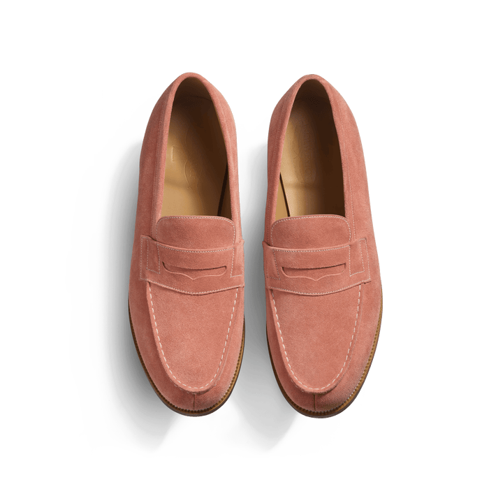 J.m. Weston Mocassin 180 Homme En Cuir Veau Velours Bois De Rose