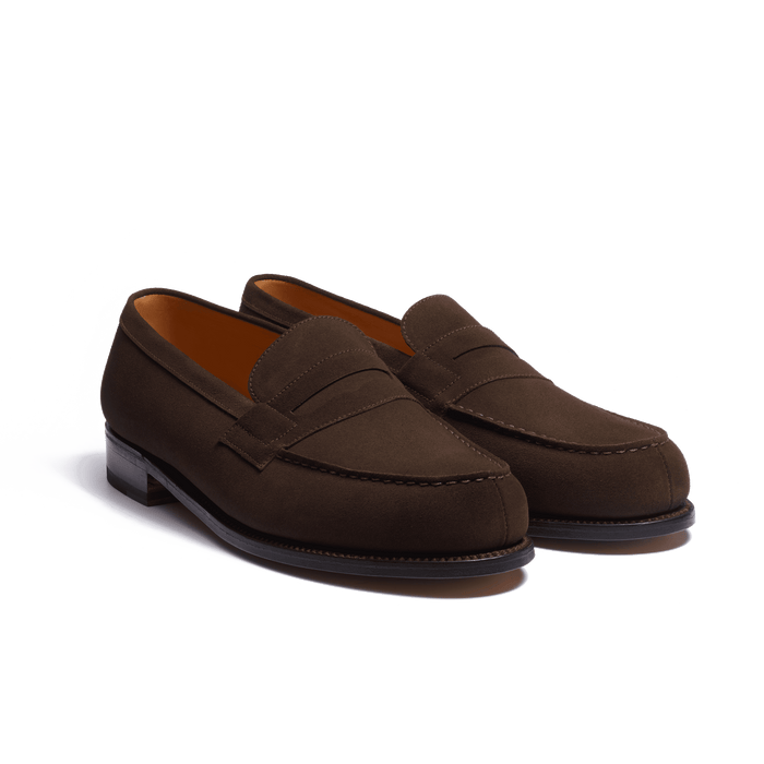 J.m. Weston Mocassin 180 Homme En Cuir Veau Velours Marron