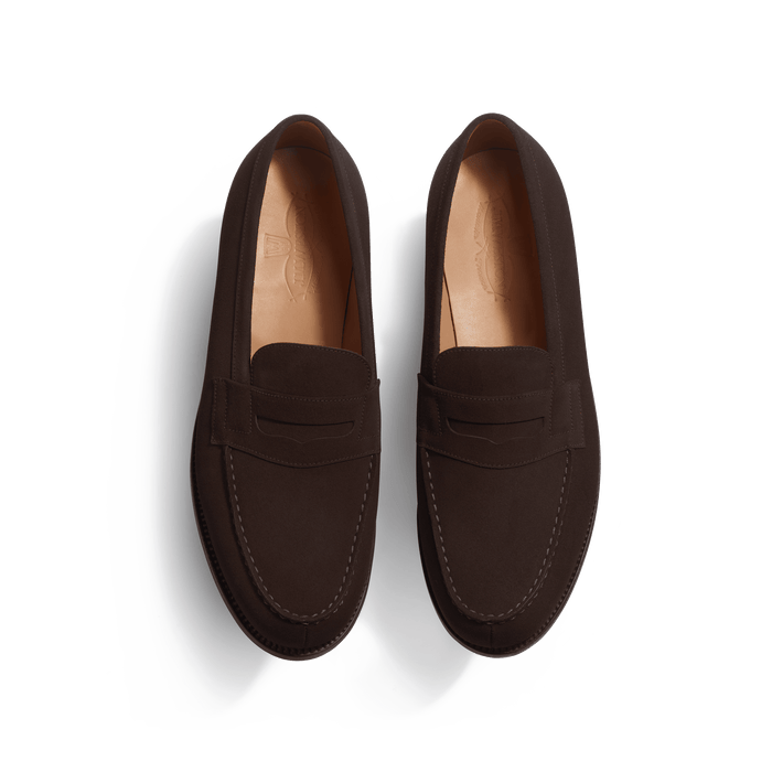 J.m. Weston Mocassin 180 Homme En Cuir Veau Velours Marron