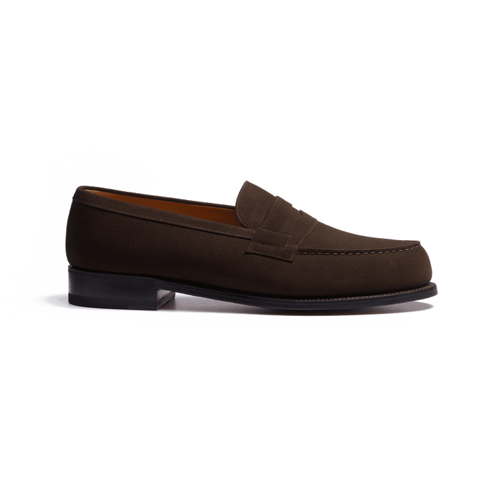 j.m. weston Mocassin 180 homme en cuir veau velours marron