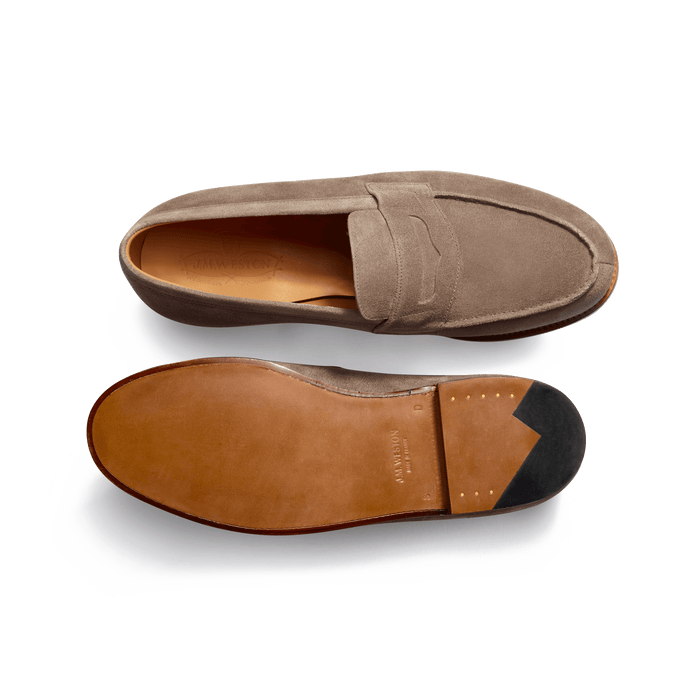 J.m. Weston Mocassin 180 Homme En Cuir Veau Velours Marron Glacé