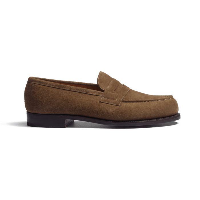 j.m. weston Mocassin 180 homme en cuir veau velours taupe