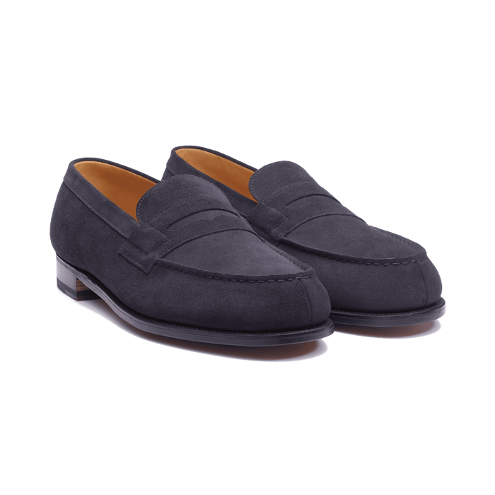 J.m. Weston Mocassin 180 Homme En Cuir Velours Bleu Marine Essentiel