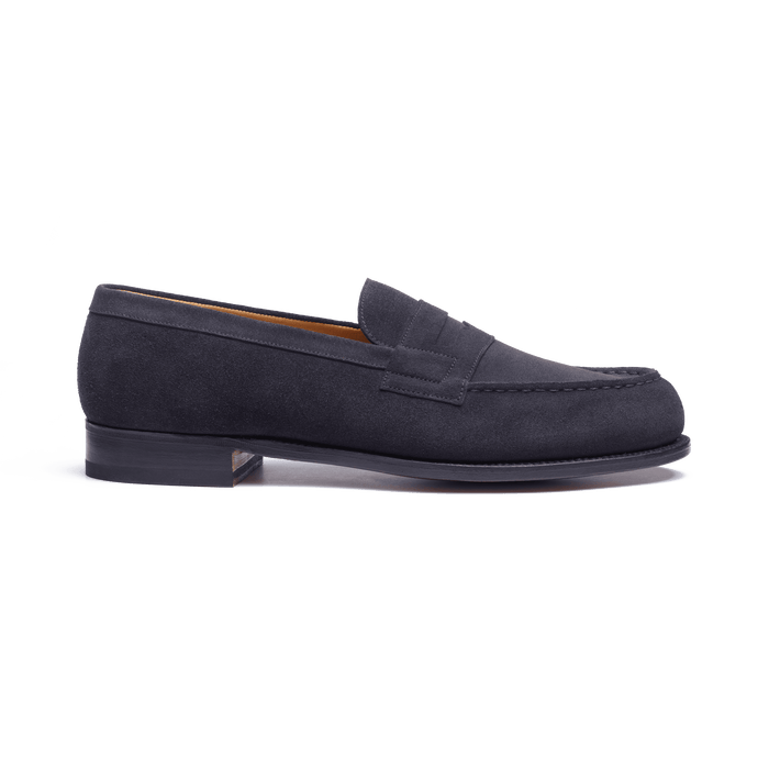 j.m. weston Mocassin 180 homme en cuir velours bleu marine essentiel