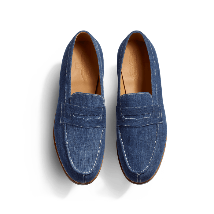J.m. Weston Mocassin 180 Homme En Textile Jean 100 % Coton