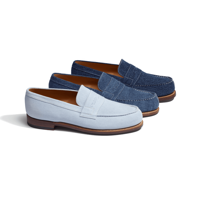 J.m. Weston Mocassin 180 Homme En Textile Jean 100 % Coton