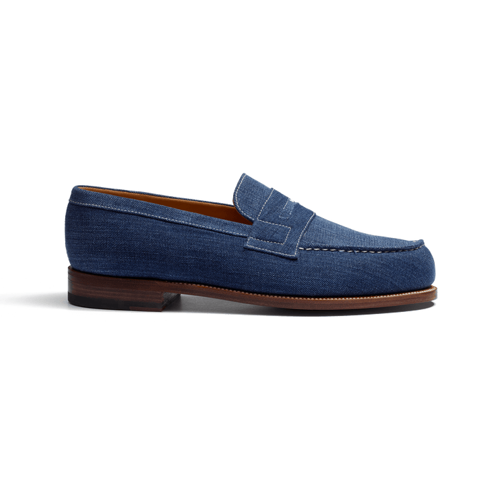 j.m. weston Mocassin 180 homme en textile Jean 100 % coton