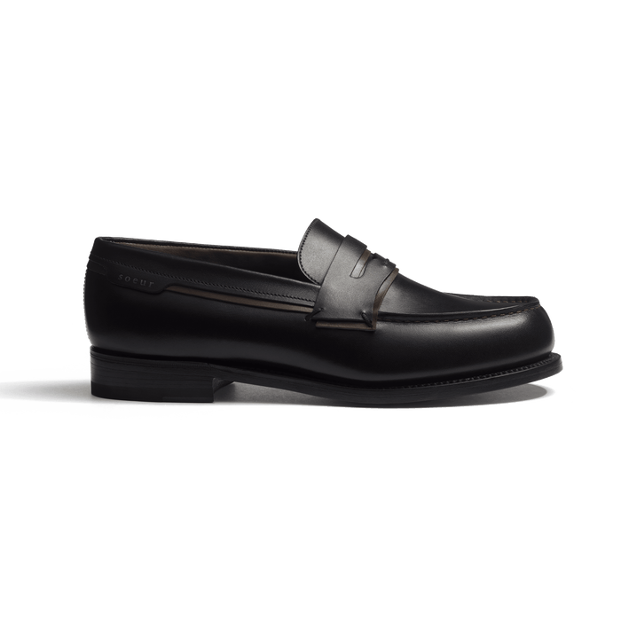 j.m. weston Mocassin 180 J.M. Weston x Soeur femme en cuir veau box noir et veau box terre d'ombre