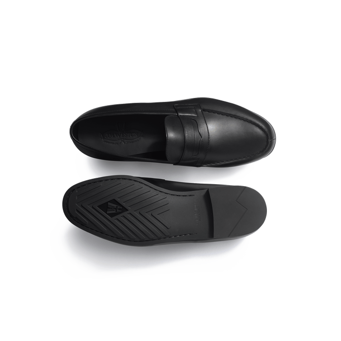 J.m. Weston Mocassin 180 Léger Homme En Cuir Veau Lisse Noir