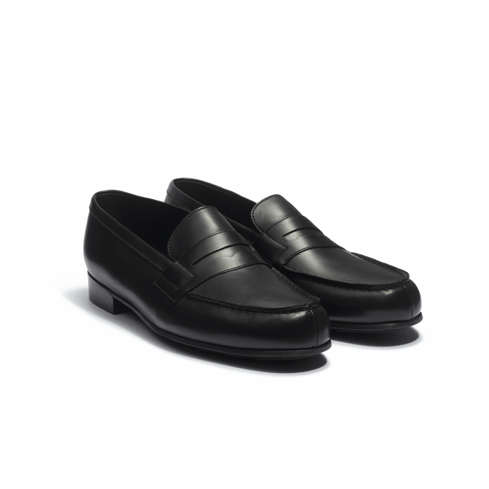 J.m. Weston Mocassin 180 Léger Homme En Cuir Veau Lisse Noir