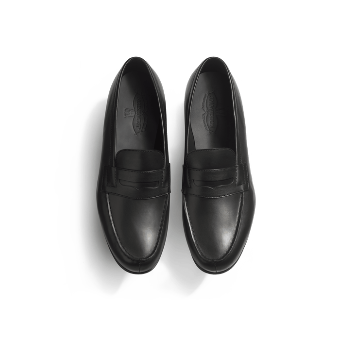 J.m. Weston Mocassin 180 Léger Homme En Cuir Veau Lisse Noir