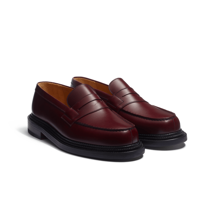 J.m. Weston Mocassin 180 Triple Semelle Homme En Cuir Veau Box Bordeaux Toucan