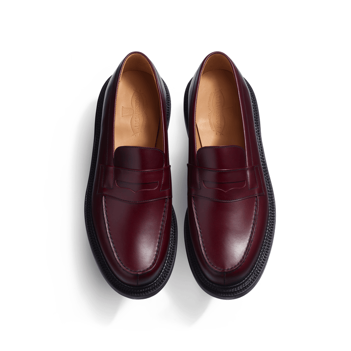 J.m. Weston Mocassin 180 Triple Semelle Homme En Cuir Veau Box Bordeaux Toucan