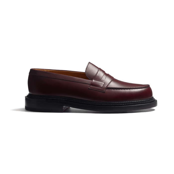 j.m. weston Mocassin 180 Triple semelle homme en cuir veau box bordeaux toucan