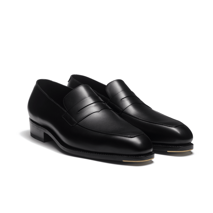 J.m. Weston Mocassin à Bride Fusain Homme En Cuir Veau Box Noir