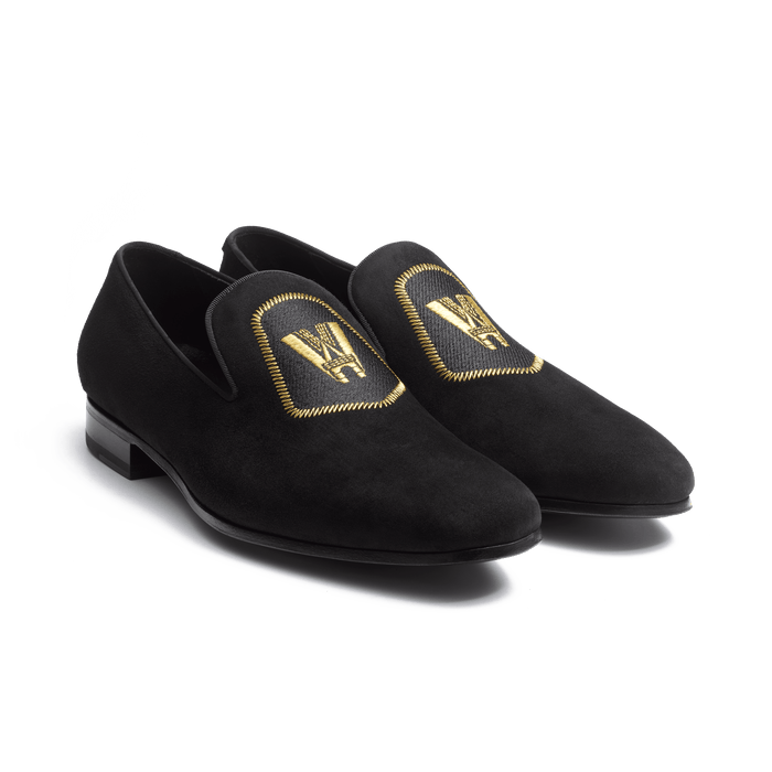 J.m. Weston Mocassin Albi Avec Blason Homme En Velours Noir