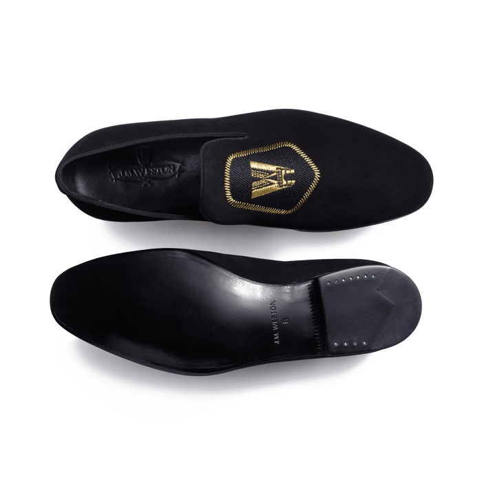 J.m. Weston Mocassin Albi Avec Blason Homme En Velours Noir