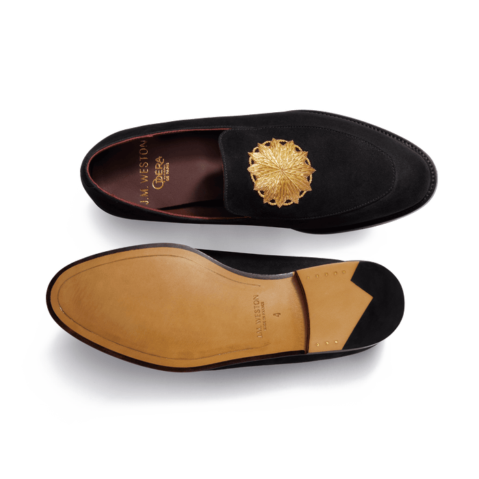 J.m. Weston Mocassin Brodé J.M. Weston X Opéra De Paris Femme En Cuir Chèvre Velours Noir