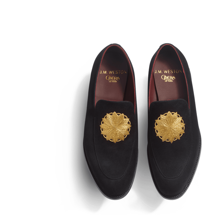 J.m. Weston Mocassin Brodé J.M. Weston X Opéra De Paris Femme En Cuir Chèvre Velours Noir
