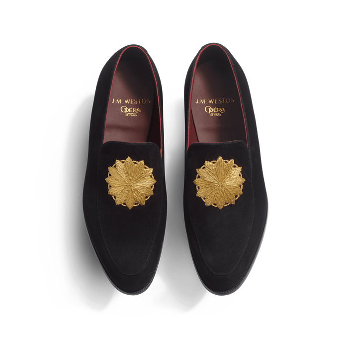 J.m. Weston Mocassin Brodé J.M. Weston X Opéra De Paris Homme En Cuir Chèvre Velours Noir