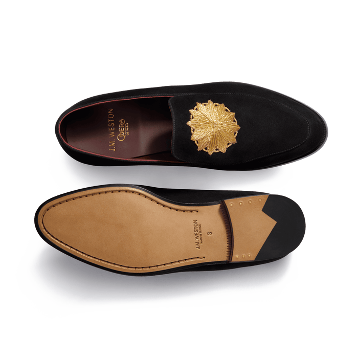 J.m. Weston Mocassin Brodé J.M. Weston X Opéra De Paris Homme En Cuir Chèvre Velours Noir