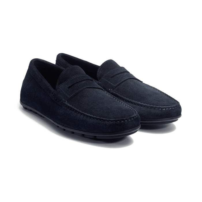J.m. Weston Mocassin De Conduite à Bride Ajaccio Homme En Velours Bleu