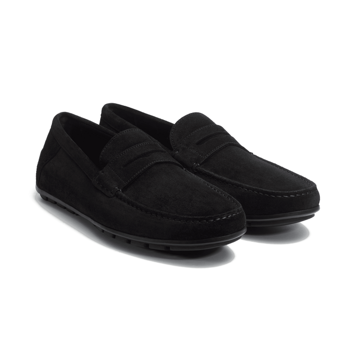 J.m. Weston Mocassin De Conduite à Bride Ajaccio Homme En Velours Noir