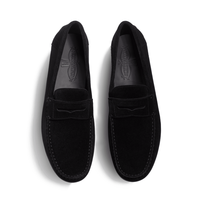 J.m. Weston Mocassin De Conduite à Bride Ajaccio Homme En Velours Noir