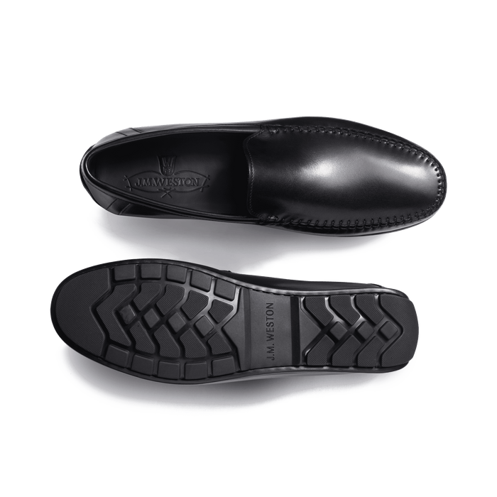J.m. Weston Mocassin De Conduite Ajaccio Homme En Cuir Lisse Noir