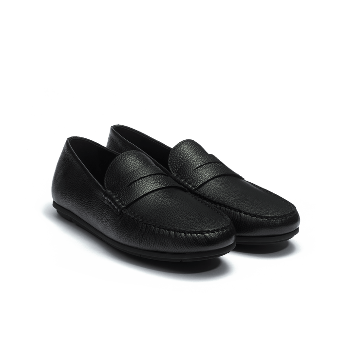 J.m. Weston Mocassin De Conduite Warning Homme En Cuir Veau Grainé Noir