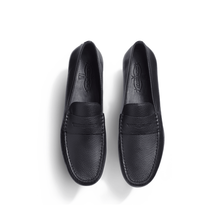 J.m. Weston Mocassin De Conduite Warning Homme En Cuir Veau Grainé Noir