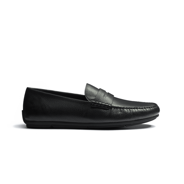 j.m. weston Mocassin de conduite Warning homme en cuir veau grainé noir