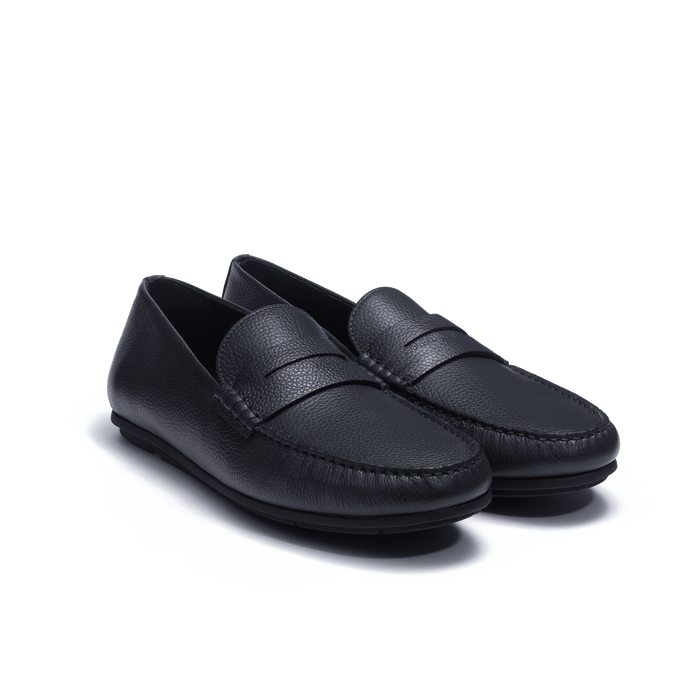 J.m. Weston Mocassin De Conduite Warning Homme En Cuir Veau Grainé Marine