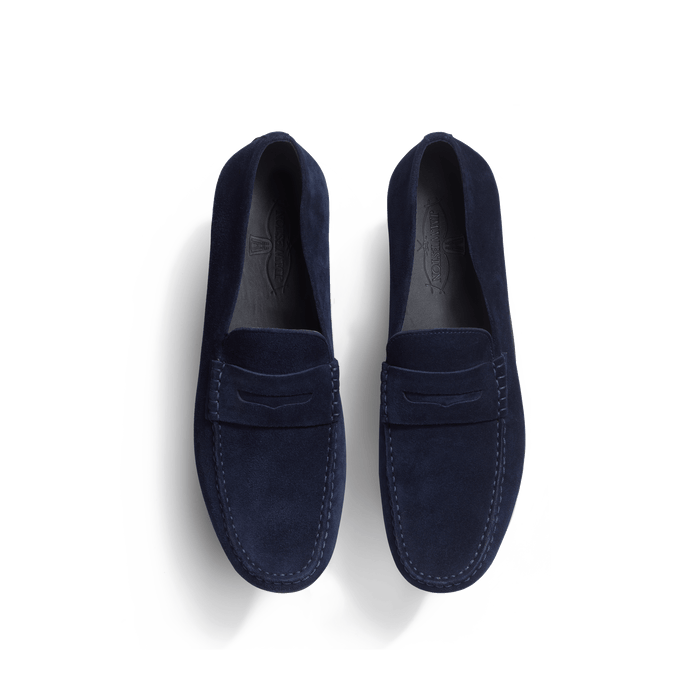 J.m. Weston Mocassin De Conduite Warning Homme En Cuir Veau Velours Marine