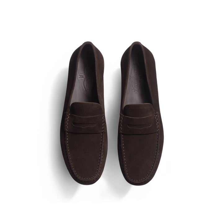 J.m. Weston Mocassin De Conduite Warning Homme En Cuir Veau Velours Marron