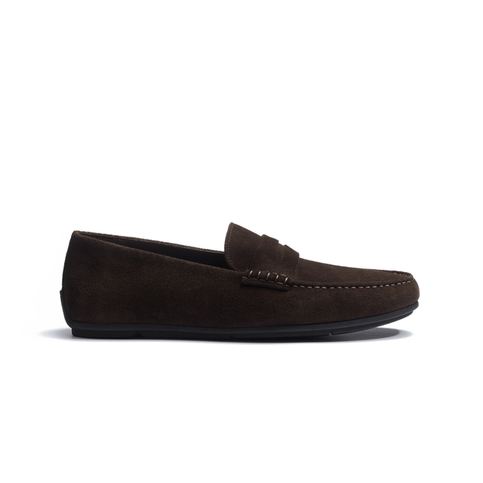 j.m. weston Mocassin de conduite Warning homme en cuir veau velours marron