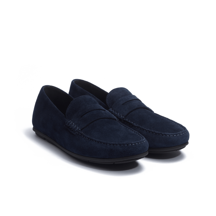 J.m. Weston Mocassin De Conduite Warning Homme En Cuir Veau Velours Marine