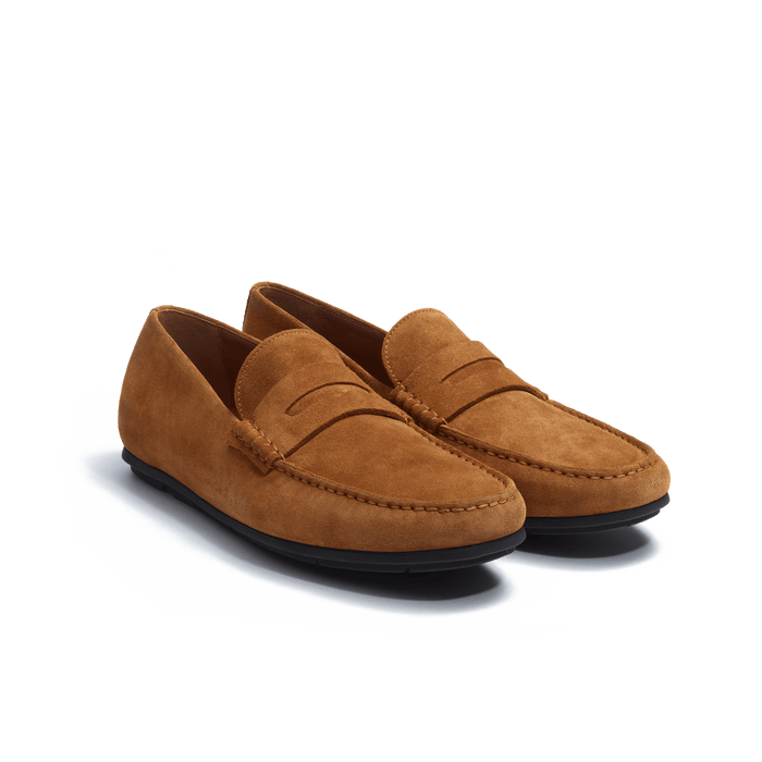 J.m. Weston Mocassin De Conduite Warning Homme En Cuir Veau Velours Beachnut