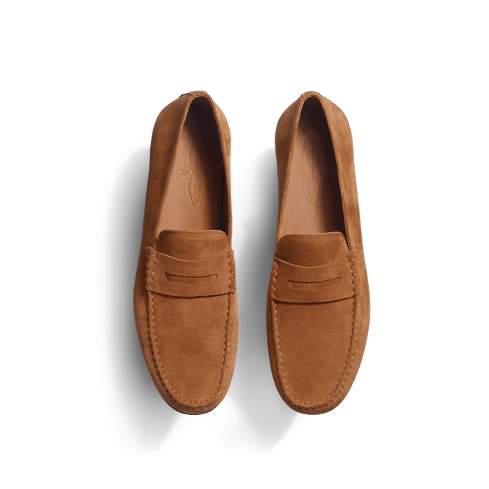 J.m. Weston Mocassin De Conduite Warning Homme En Cuir Veau Velours Beachnut