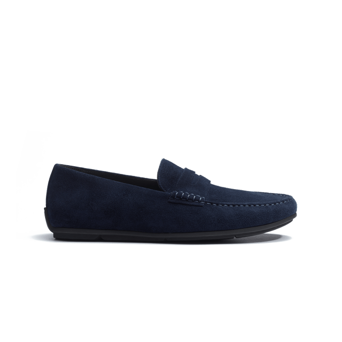 j.m. weston Mocassin de conduite Warning homme en cuir veau velours marine