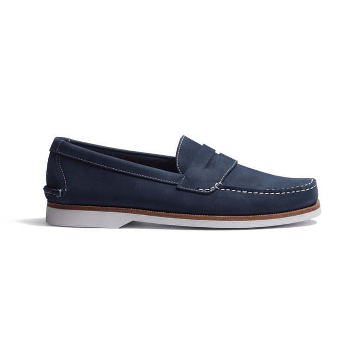 j.m. weston Mocassin DoubleVent homme en nubuck déperlant marine