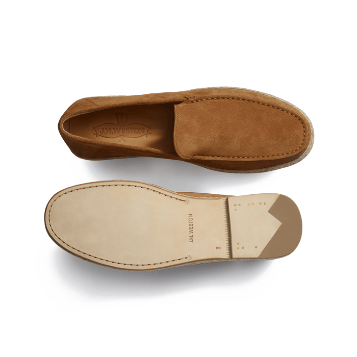 J.m. Weston Mocassin Espadrille Uzès Homme En Cuir Veau Velours Beachnut