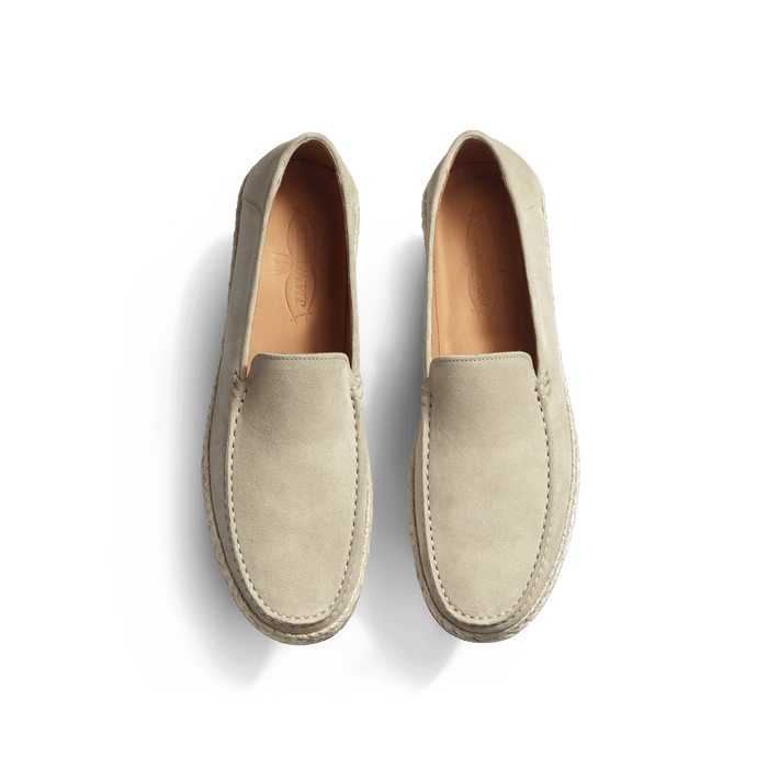 J.m. Weston Mocassin Espadrille Uzès Homme En Cuir Velours Beige
